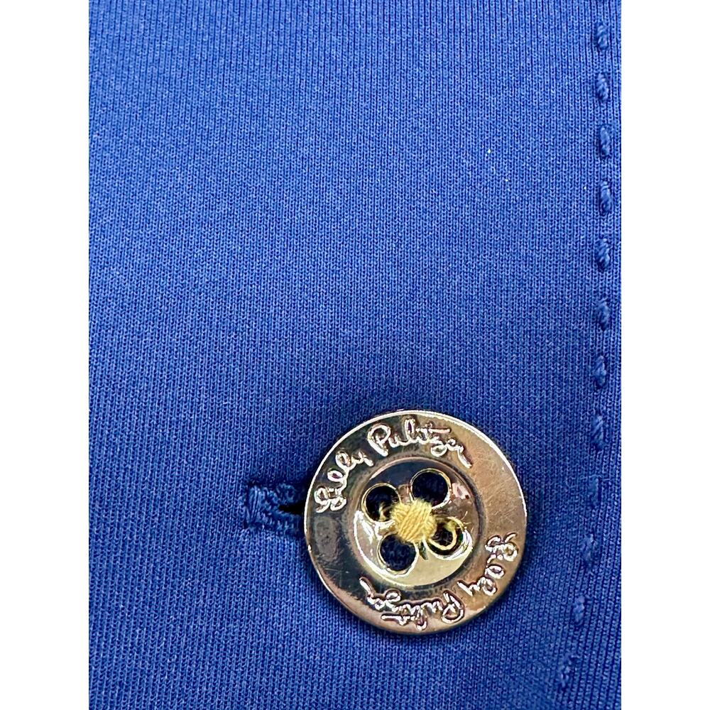 Lilly Pulitzer Braylee Size XXS Blazer Pockets Buttons Scuba Pointe Pockets Blue - Picture 6 of 7